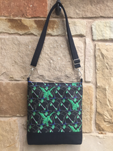 Load image into Gallery viewer, Messenger Bag Made With Licensed A Witch And Her Monkeys Fabric - Adjustable Strap - Zippered Closure - Zippered Pocket - Cross Body Bag