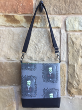 Load image into Gallery viewer, Messenger Bag Made With Zombie Poe Inspired Fabric - Adjustable Strap - Zippered Closure - Zippered Pocket - Cross Body Bag