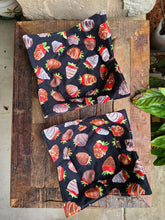 Load image into Gallery viewer, Microwave Cozy Bowl Set - Chocolate Covered Strawberries - Set Of Two Microwave Cozies