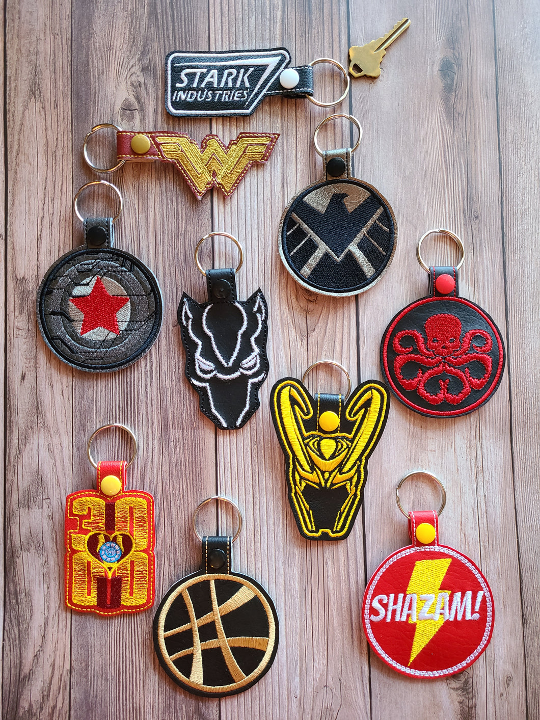 Key Fobs Inspired By Superhero Characters - Keychains - Backpack Decoration - Bag Bling