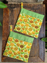 Load image into Gallery viewer, Hot Pad Set - Set Of Two - Sunflowers - Hot Pads - Trivet