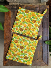 Load image into Gallery viewer, Hot Pad Set - Set Of Two - Sunflowers - Hot Pads - Trivet