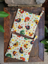 Load image into Gallery viewer, Hot Pad Set - Set Of Two - Chickens And Barn Wood - Hot Pads - Trivet