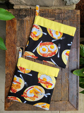 Load image into Gallery viewer, Hot Pad Set - Set Of Two - Breakfast - Eggs - Bacon - Toast - Hot Pads - Trivet