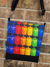 Load image into Gallery viewer, Messenger Bag Made With Rainbow Space Travel Inspired Fabric - Adjustable Strap - Zippered Closure - Zippered Pocket - Cross Body Bag