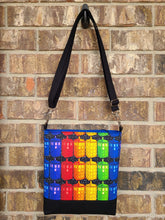 Load image into Gallery viewer, Messenger Bag Made With Rainbow Space Travel Inspired Fabric - Adjustable Strap - Zippered Closure - Zippered Pocket - Cross Body Bag