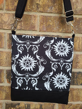Load image into Gallery viewer, Messenger Bag Made With Super Sigil Inspired Fabric - Adjustable Strap - Zippered Closure - Zippered Pocket - Cross Body Bag