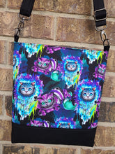 Load image into Gallery viewer, Messenger Bag Made With All Mad Here Inspired Fabric - Adjustable Strap - Zippered Closure - Zippered Pocket - Cross Body Bag