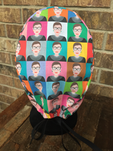 Load image into Gallery viewer, Unisex Scrub Cap - RBG Colored Squares Scrub Cap - Ruth Bader Ginsburg - Surgical Cap - Nurses Cap - Rainbow Squares