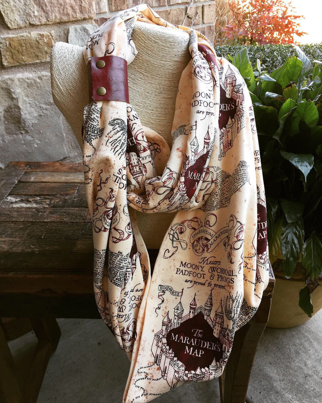Infinity Scarves - Infinity Scarf Made With Licensed Witch And Wizard Map Fabric