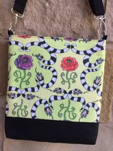 Load image into Gallery viewer, Messenger Bag Made With Saturn Sandworm Inspired Fabric - Adjustable Strap - Zippered Closure - Zippered Pocket - Cross Body Bag