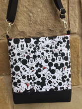 Load image into Gallery viewer, Messenger Bag Made With Licensed Famous Mouse Fabric - Adjustable Strap - Zippered Closure - Zippered Pocket - Cross Body Bag