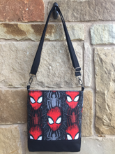 Load image into Gallery viewer, Messenger Bag Made With Licensed Superhero Fabric - Adjustable Strap - Zippered Closure - Zippered Pocket - Cross Body Bag
