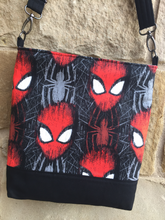 Load image into Gallery viewer, Messenger Bag Made With Licensed Superhero Fabric - Adjustable Strap - Zippered Closure - Zippered Pocket - Cross Body Bag