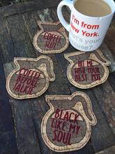 Load image into Gallery viewer, Coffee Pot Cork Drink Coasters - Set Of Four