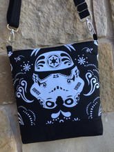 Load image into Gallery viewer, Messenger Bag Made With Licensed Empire Helmet Inspired Fabric - Adjustable Strap - Zippered Closure - Zippered Pocket - Cross Body Bag