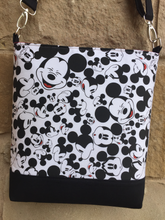 Load image into Gallery viewer, Messenger Bag Made With Licensed Famous Mouse Fabric - Adjustable Strap - Zippered Closure - Zippered Pocket - Cross Body Bag