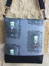 Load image into Gallery viewer, Messenger Bag Made With Zombie Poe Inspired Fabric - Adjustable Strap - Zippered Closure - Zippered Pocket - Cross Body Bag