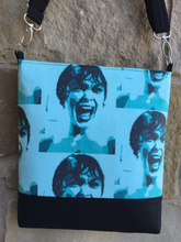 Load image into Gallery viewer, Messenger Bag Made With Screaming Shower Lady Inspired Fabric - Adjustable Strap - Zippered Closure - Zippered Pocket - Cross Body Bag
