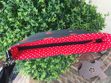 Load image into Gallery viewer, Messenger Bag Made With An Evil Clowns Hand With A Balloon Inspired Fabric - Adjustable Strap - Zippered Closure - Zippered Pocket - Cross Body Bag