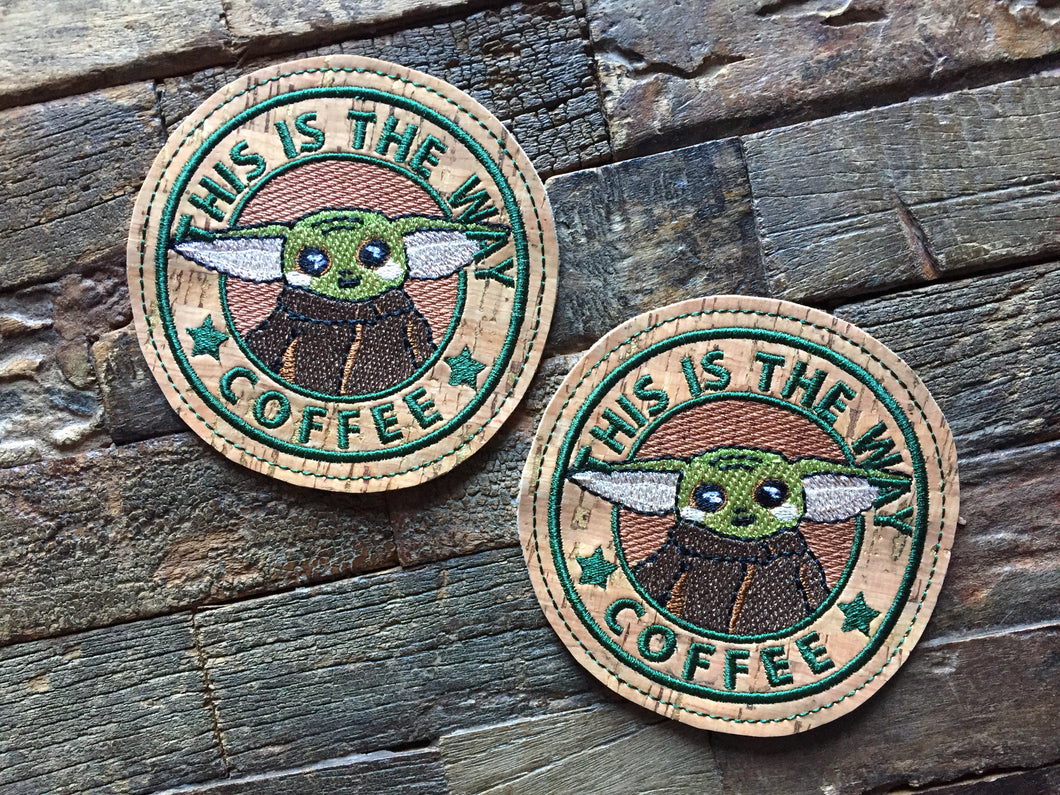Coffee And Tea Cork Drink Coasters - Set Of Two