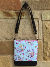 Load image into Gallery viewer, Messenger Bag Made With Licensed Fairy Fabric - Adjustable Strap - Zippered Closure - Zippered Pocket - Cross Body Bag