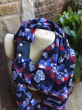 Load image into Gallery viewer, Infinity Scarves - Infinity Scarf Made With Licensed Grateful Fabric - Dead Skull Inspired

