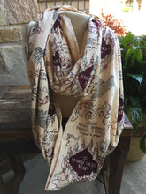 Load image into Gallery viewer, Infinity Scarves - Infinity Scarf Made With Licensed Witch And Wizard Map Fabric