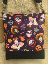 Load image into Gallery viewer, Messenger Bag Made With Licensed Afterlife Musician Fabric - Adjustable Strap - Zippered Closure - Zippered Pocket - Cross Body Bag