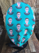 Load image into Gallery viewer, Unisex Scrub Cap - RBG - Ruth Bader Ginsburg Scrub Cap - Surgical Cap - Teal