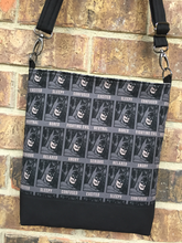 Load image into Gallery viewer, Messenger Bag Made With Licensed Bat And His Many Emotions Fabric - Adjustable Strap - Zippered Closure - Zippered Pocket - Cross Body Bag