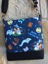 Load image into Gallery viewer, Messenger Bag Made With A Real Story Inspired Fabric - Adjustable Strap - Zippered Closure - Zippered Pocket - Cross Body Bag
