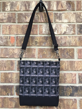 Load image into Gallery viewer, Messenger Bag Made With Licensed Bat And His Many Emotions Fabric - Adjustable Strap - Zippered Closure - Zippered Pocket - Cross Body Bag