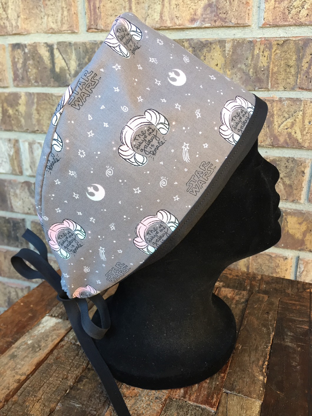 Unisex Scrub Cap - The Future Of The Galaxy Is Female Scrub Cap - Surgical Cap - Gray And Pink