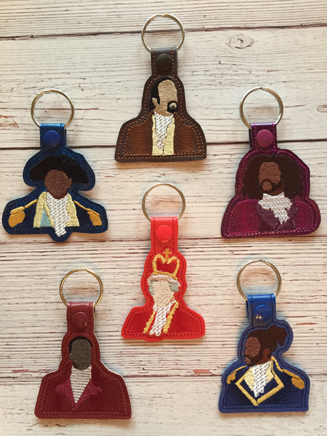 Key Fobs Inspired By Historical Figures - Keychains - Backpack Decoration - Bag Bling
