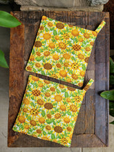 Load image into Gallery viewer, Hot Pad Set - Set Of Two - Sunflowers - Hot Pads - Trivet
