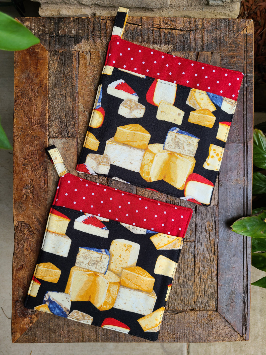 Hot Pad Set - Set Of Two - Cheese - Blue Cheese - Gouda - Swiss Cheese - Cheddar Cheese - Hot Pads - Trivet