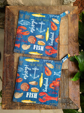 Load image into Gallery viewer, Hot Pad Set - Set Of Two - Seafood - Fish - Lobster - Catch Of The Day - Ahoy - Hot Pads - Trivet
