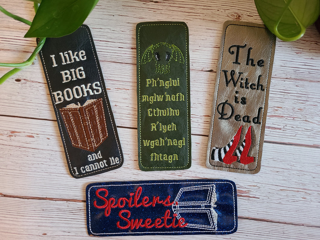 Embroidered Bookmarks - Geeky - Nerdy - Snarky - Silly - Whitty - Funny Bookmarks - I Like Big Books And I Cannot Lie - Spoilers