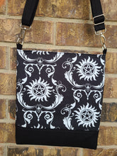 Load image into Gallery viewer, Messenger Bag Made With Super Sigil Inspired Fabric - Adjustable Strap - Zippered Closure - Zippered Pocket - Cross Body Bag
