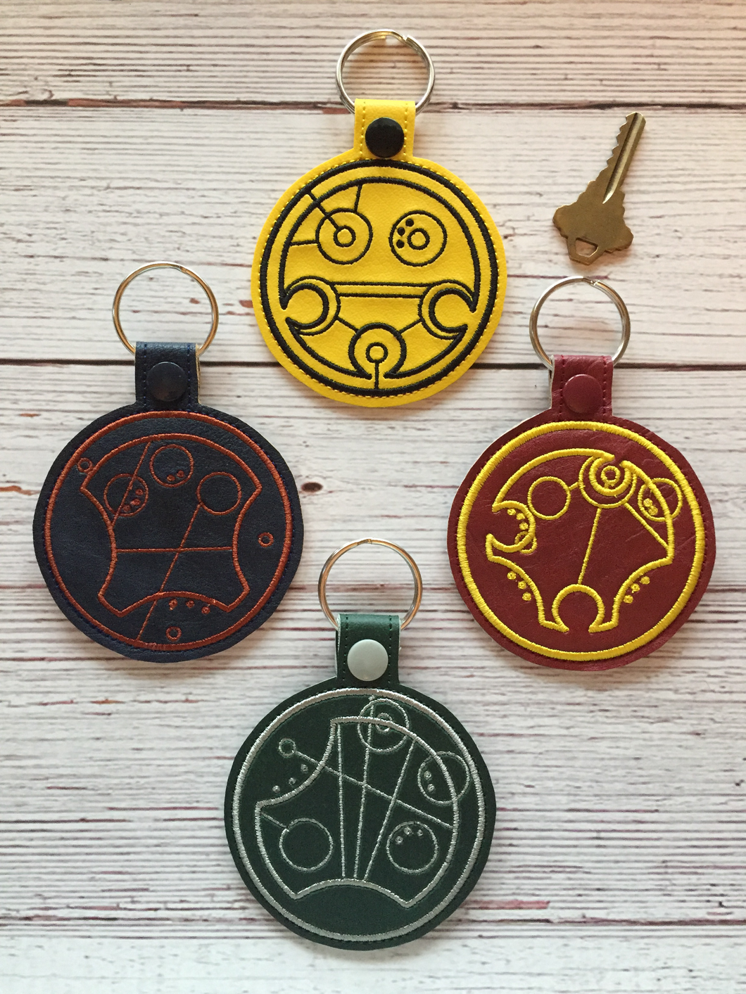 Key Fobs Inspired By Gallifreyan Magical Houses - Keychain - Backpack Decoration - Bag Bling
