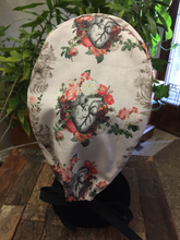 Load image into Gallery viewer, Unisex Scrub Cap - Anatomically Correct Heart With Flowers Scrub Cap - Hearts And Flowers Surgical Cap - Nurses Hat - Doctors Hat
