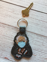 Load image into Gallery viewer, Key Fob Inspired By Bernie The Inauguration Day Mitten Man - Keychains - Backpack Decoration - Bag Bling
