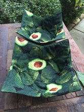 Load image into Gallery viewer, Microwave Cozy Bowl Set - Avocados - Set Of Two Microwave Cozies
