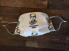 Load image into Gallery viewer, Face Masks - Face Mask Made With RBG Inspired Fabric - Face Coverings - Ruth Bader Ginsburg Inspired - Notorious RBG With Her Crown And Dissent
