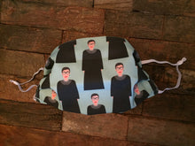 Load image into Gallery viewer, Face Masks - Face Mask Made With RBG Inspired Fabric - Multi-Layered Face Covering - Ruth Bader Ginsburg Inspired - Aqua Wearing Gown
