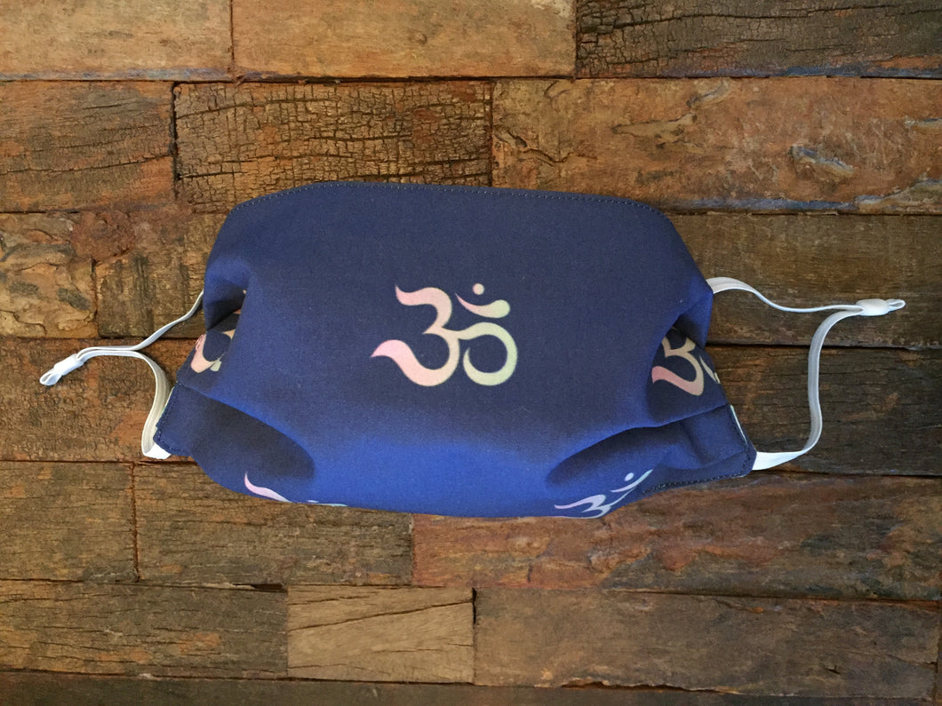 Face Masks - Face Mask Made With Om Symbol Inspired Fabric - Multi-Layered Face Covering