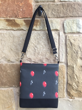 Load image into Gallery viewer, Messenger Bag Made With An Evil Clowns Hand With A Balloon Inspired Fabric - Adjustable Strap - Zippered Closure - Zippered Pocket - Cross Body Bag

