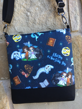Load image into Gallery viewer, Messenger Bag Made With A Real Story Inspired Fabric - Adjustable Strap - Zippered Closure - Zippered Pocket - Cross Body Bag
