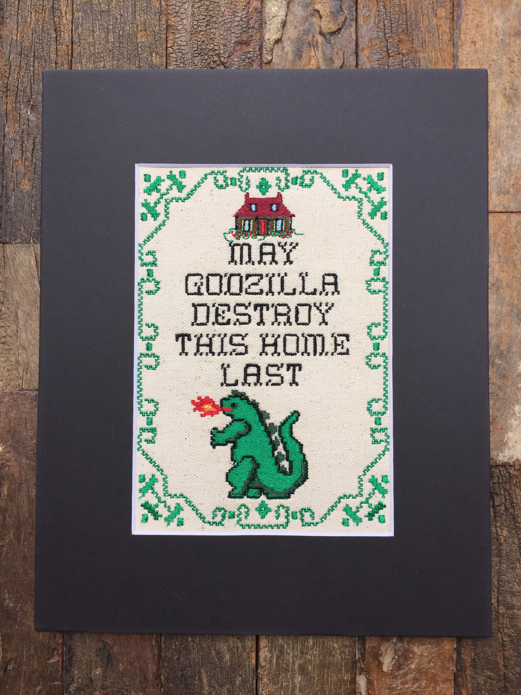 Embroidered Wall Hanging - House Prayer - Embroidery - May Zilla Destroy This Home Last